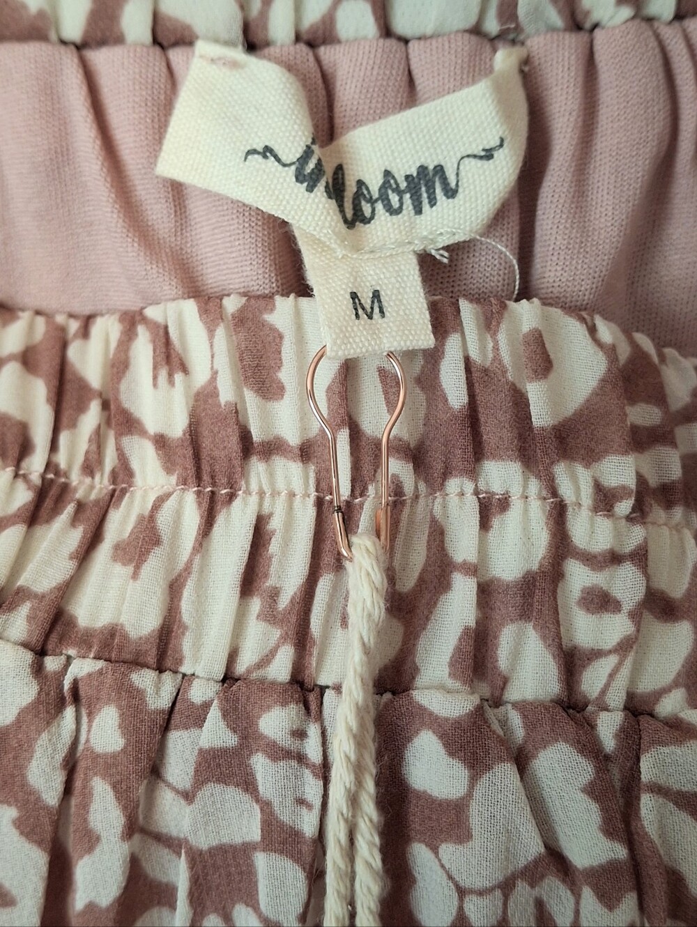 NWT IN LOOM Dusty Pink & Ivory Leopard Spot Pleated Midi Skirt - Picture 6 of 6